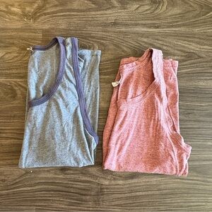Bundle Alternative Apparel Mens Speckled Tank Tops Heathered Pink and Blue